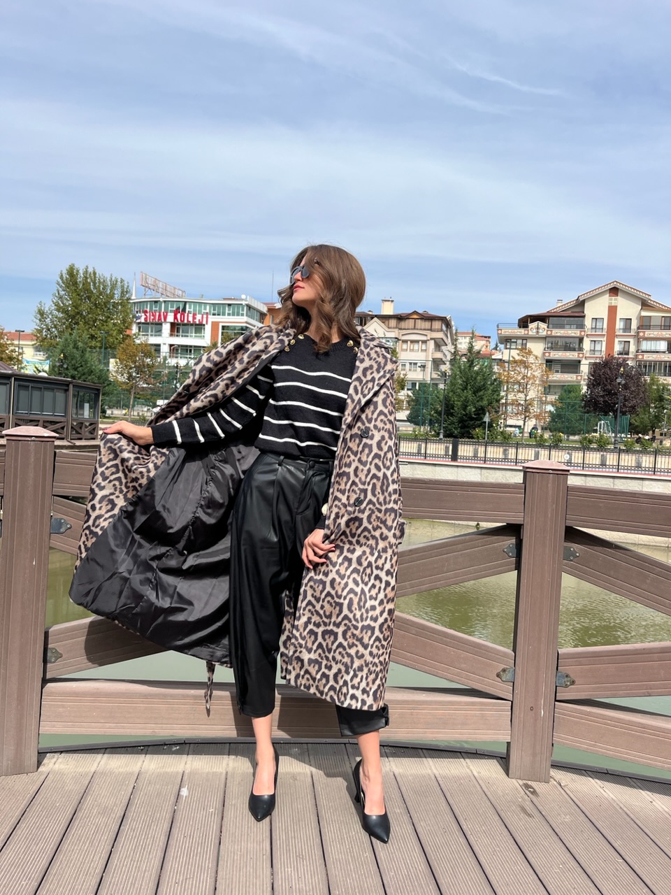 Leopar Premium Kuşaklı Kaban