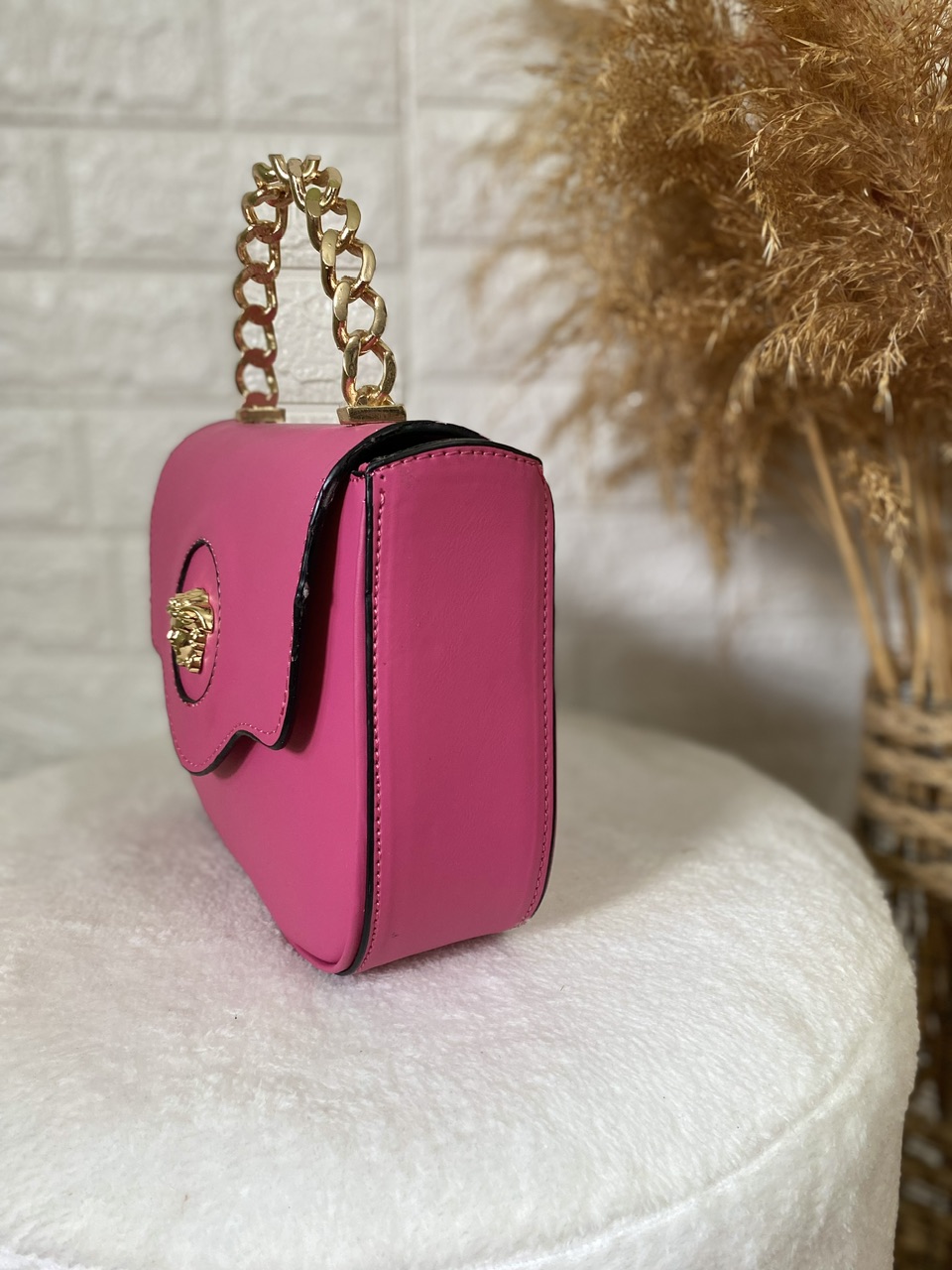 Pembe Zincir Saplı Çanta
