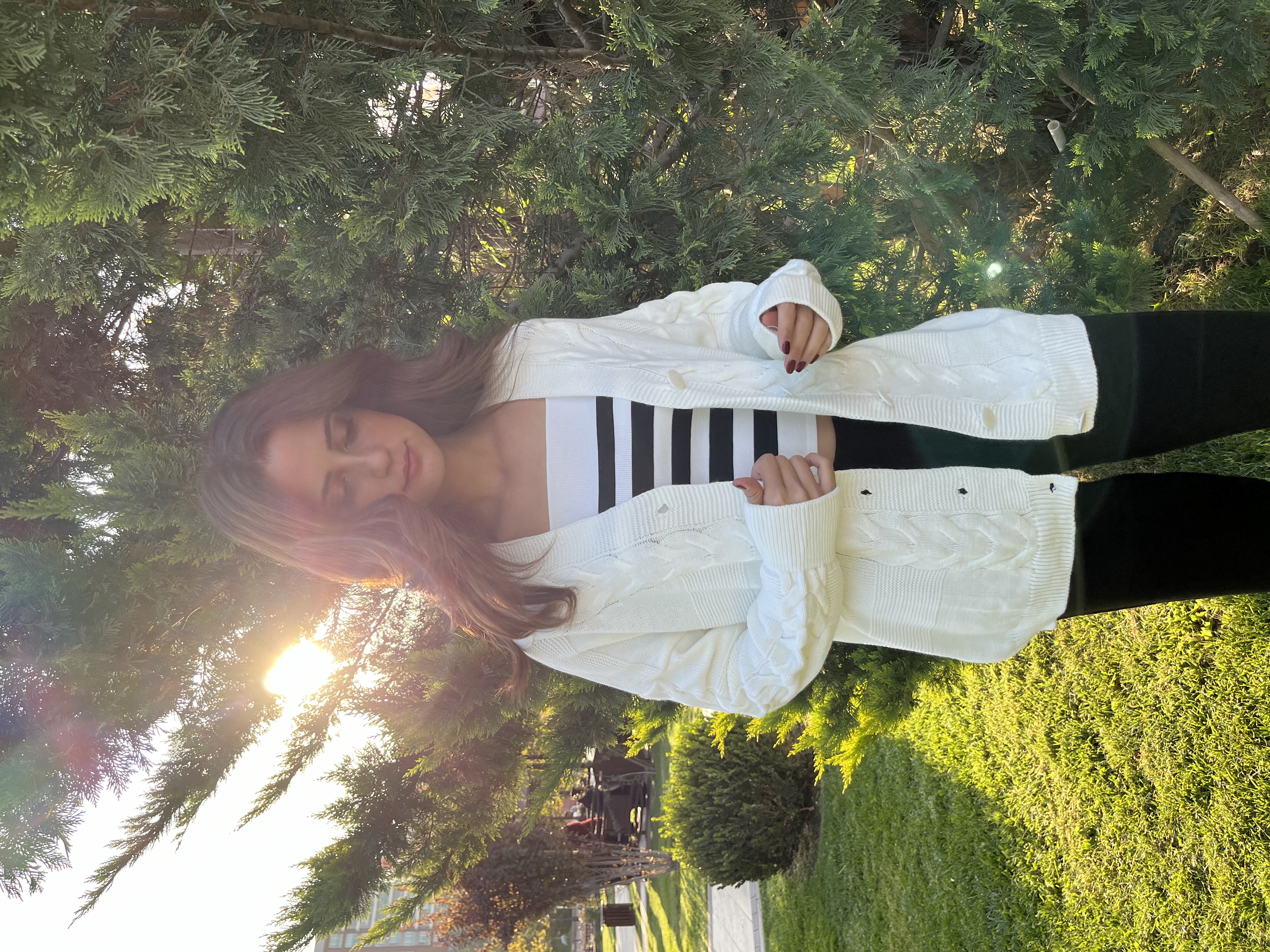 Ekru Saç Örgüsü Model hırka
