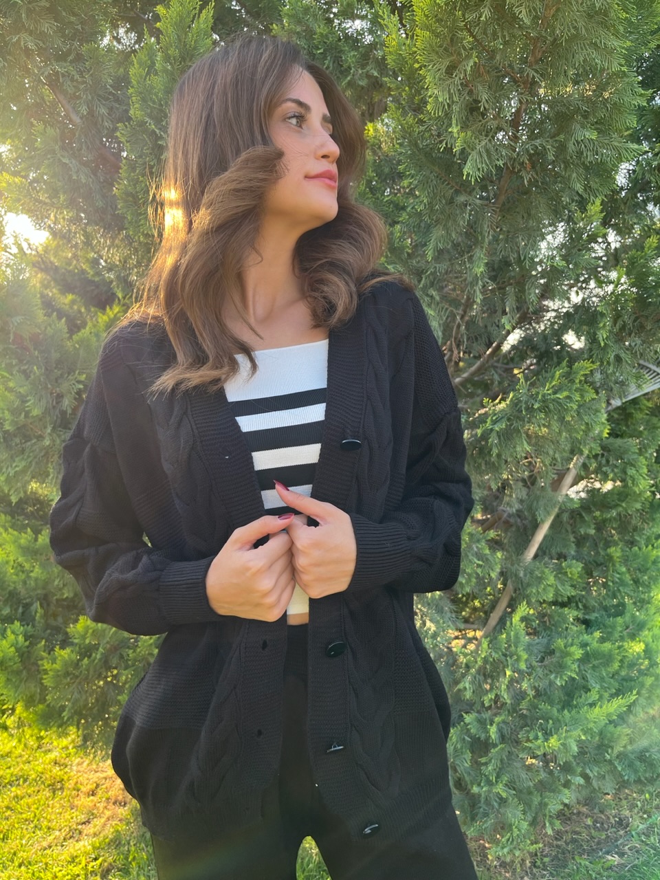 Siyah Saç Örgüsü Model HIrka