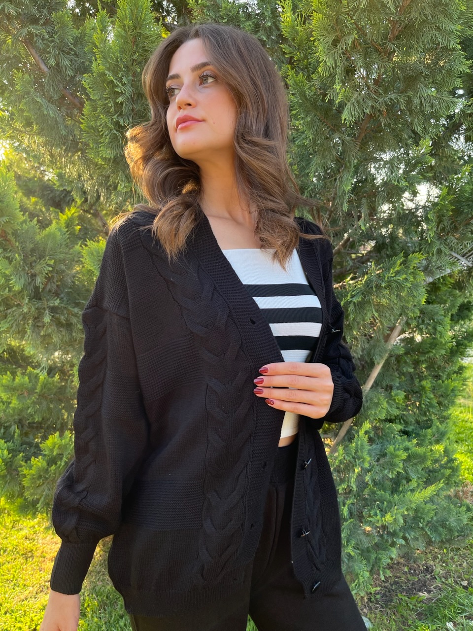 Siyah Saç Örgüsü Model HIrka