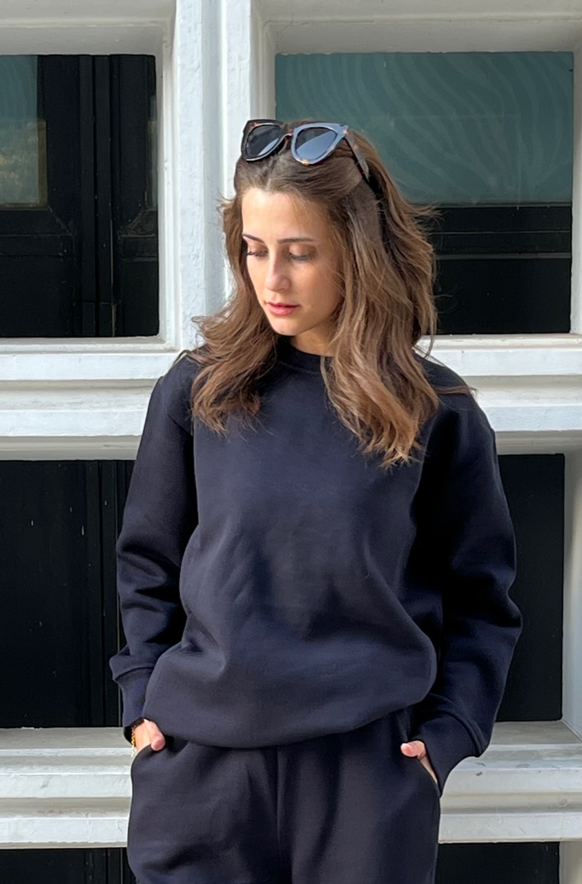 Lacivert Üç İplik sweatshirt