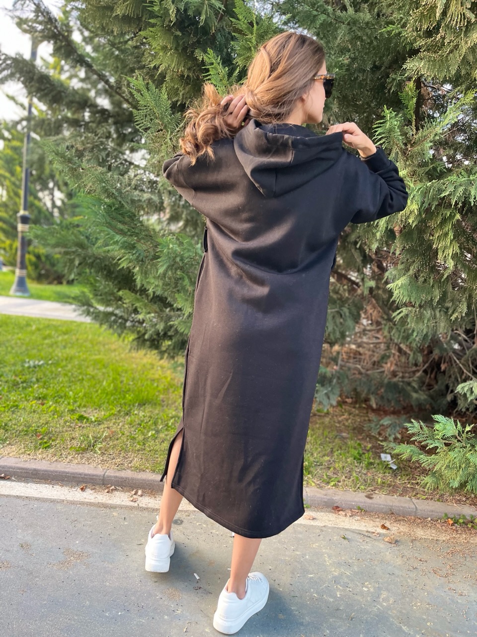 Sweat Kemerli Uzun Elbise