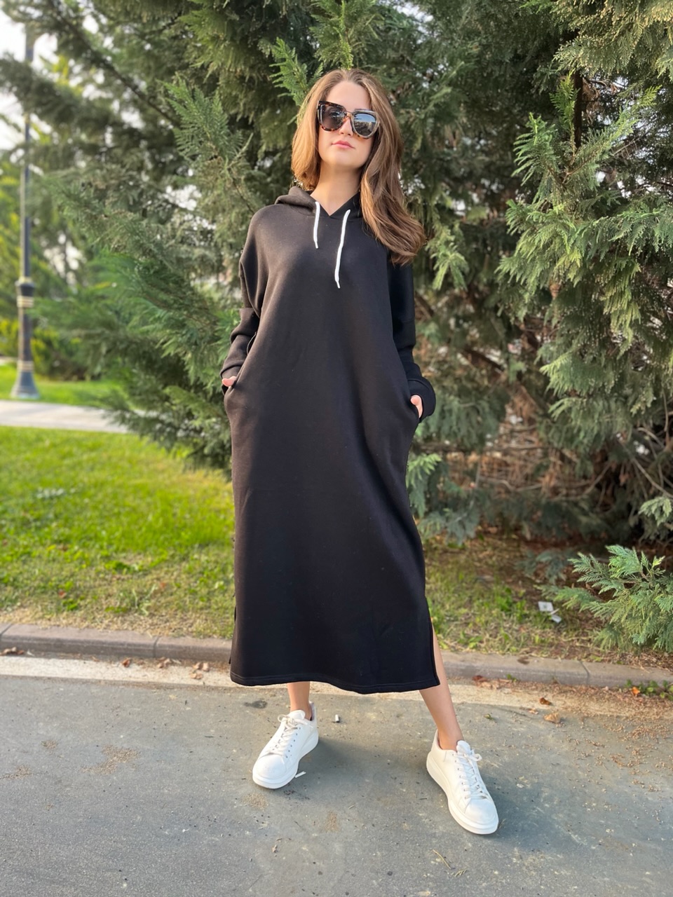 Sweat Kemerli Uzun Elbise