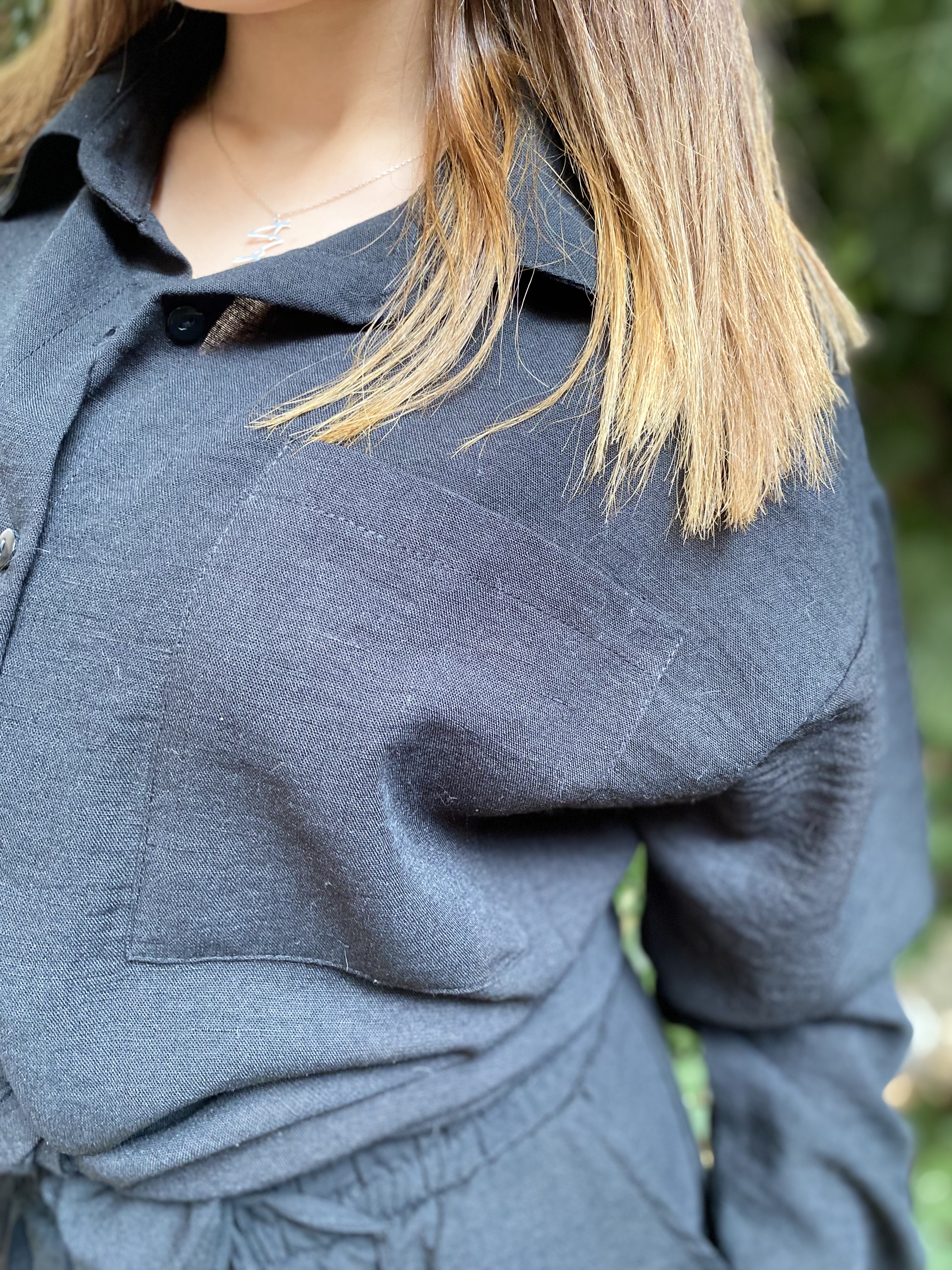 Oversize Gömlek Beli Lastikli Keten Pantolon Takım