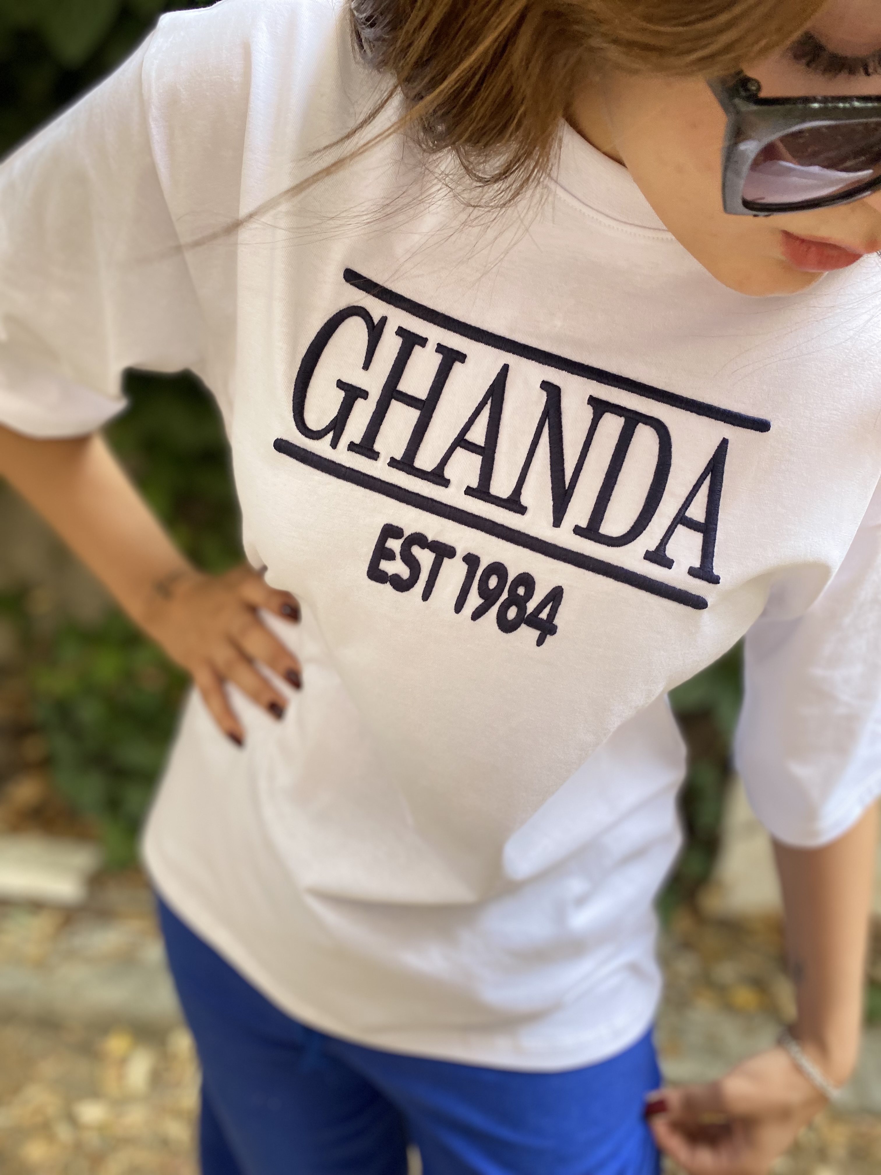 Beyaz Kabartmalı Oversize Tshirt
