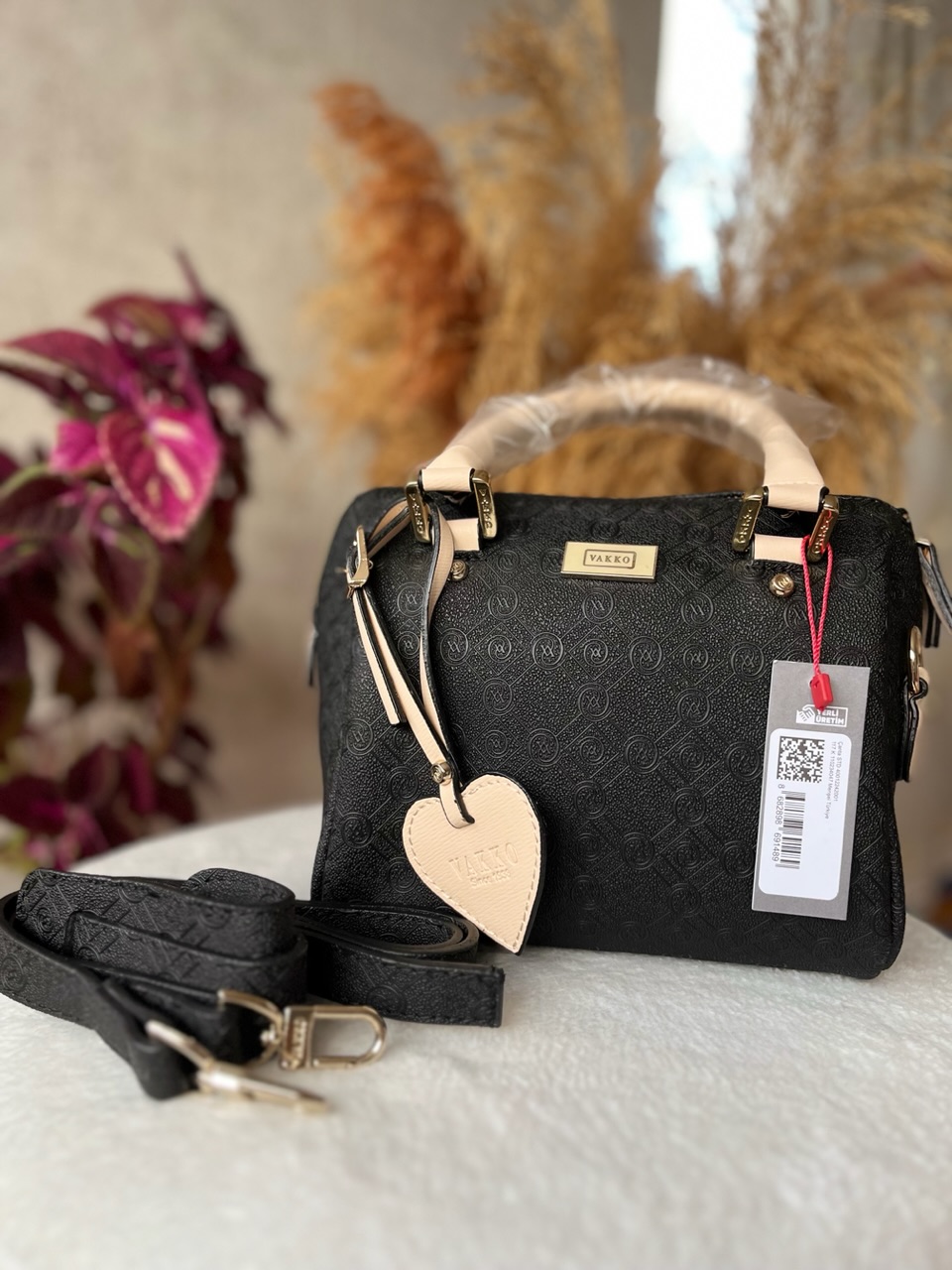 VKK Speedy Sİyah - Krem Çanta