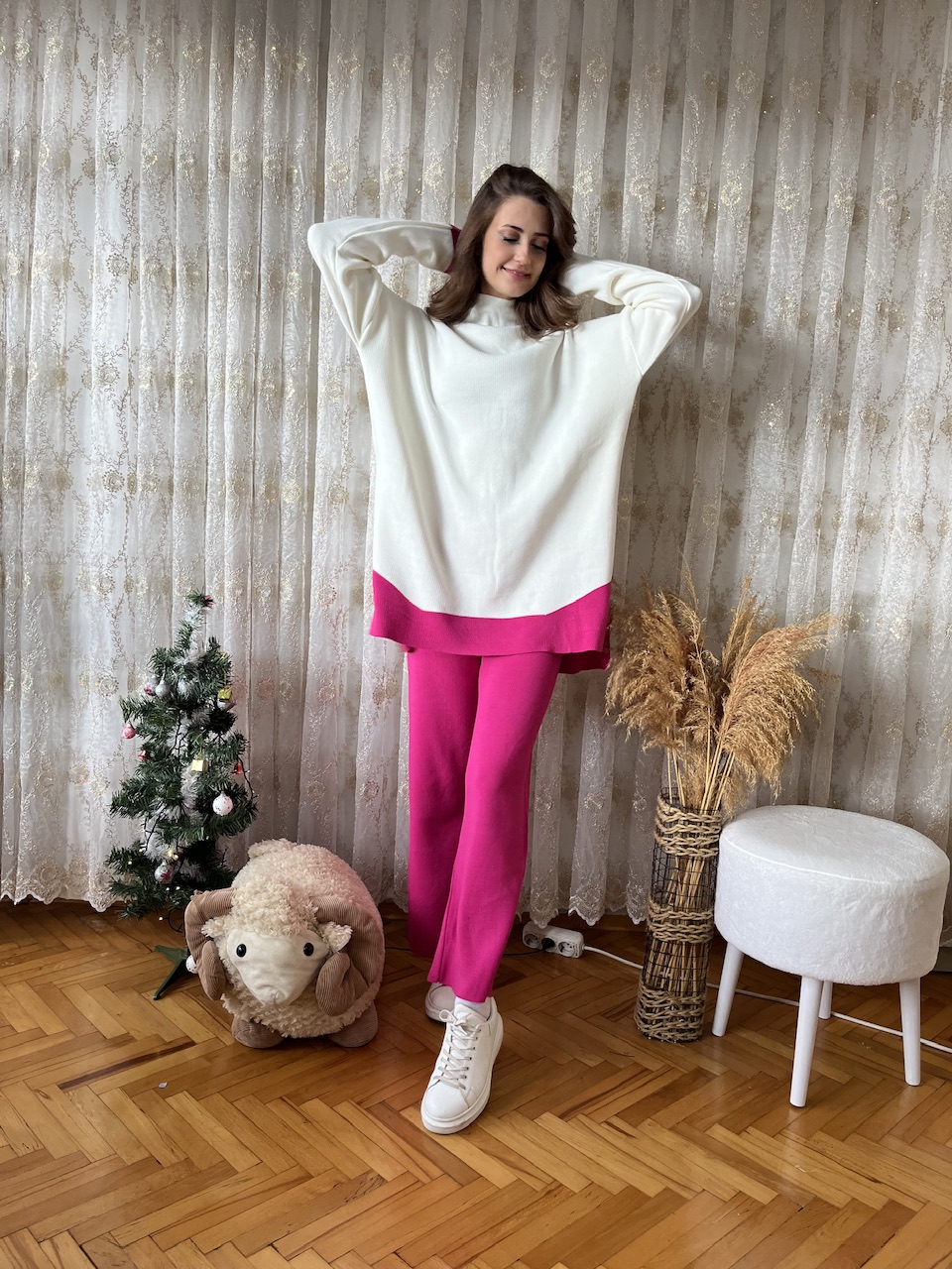 Triko Pembe & Ekru Takım