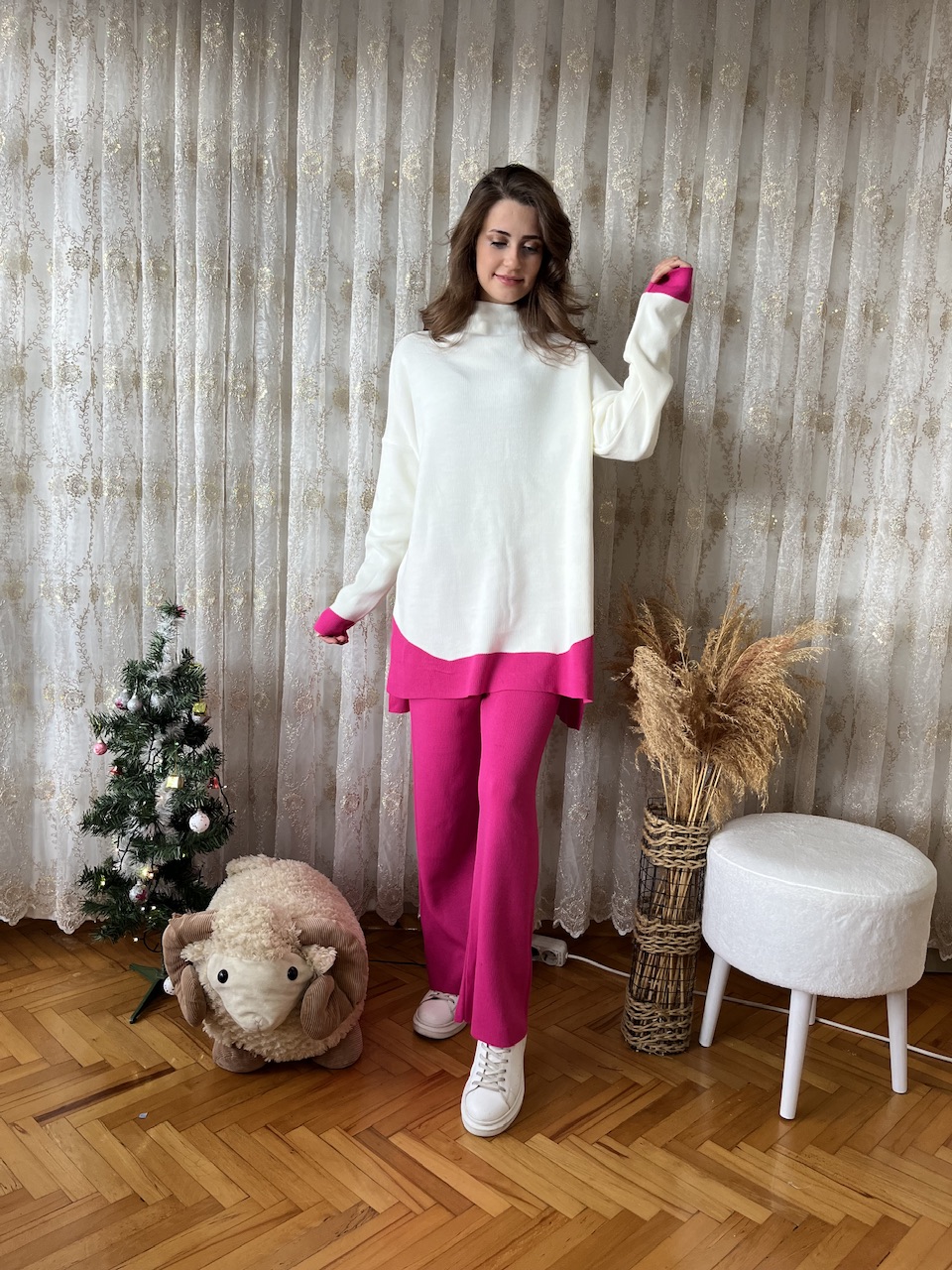 Triko Pembe & Ekru Takım