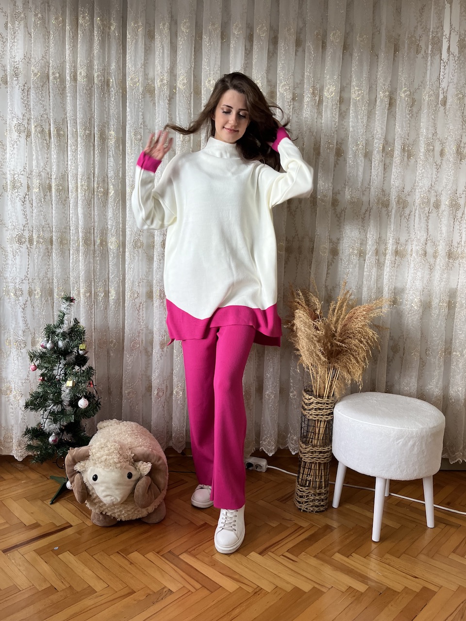 Triko Pembe & Ekru Takım