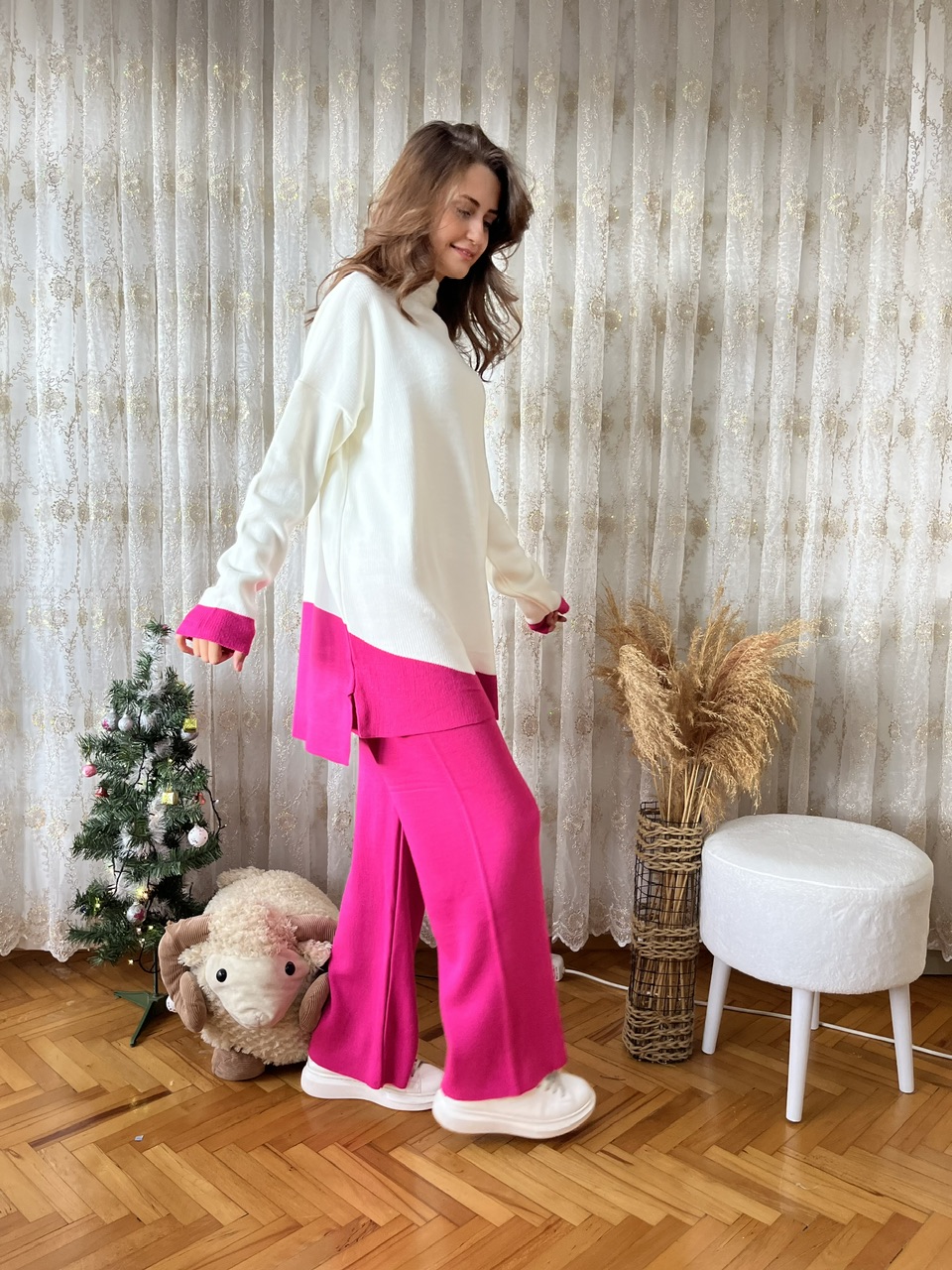Triko Pembe & Ekru Takım