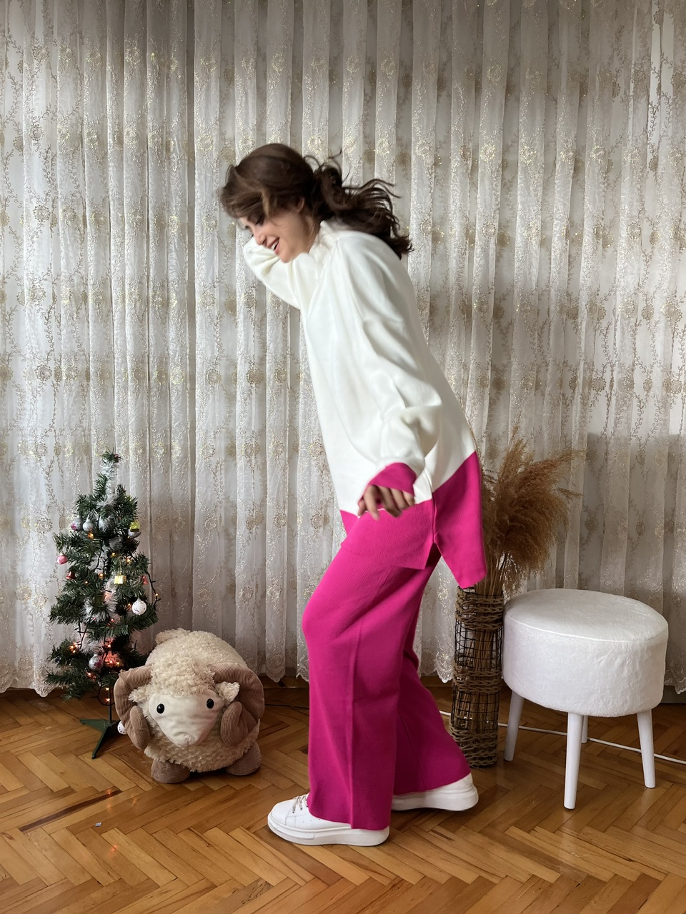 Triko Pembe & Ekru Takım