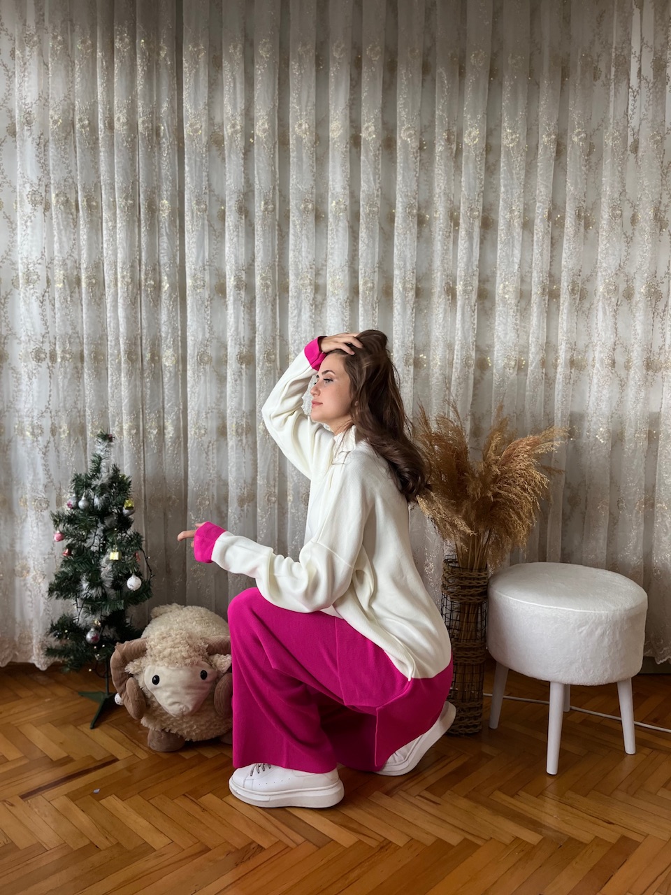Triko Pembe & Ekru Takım