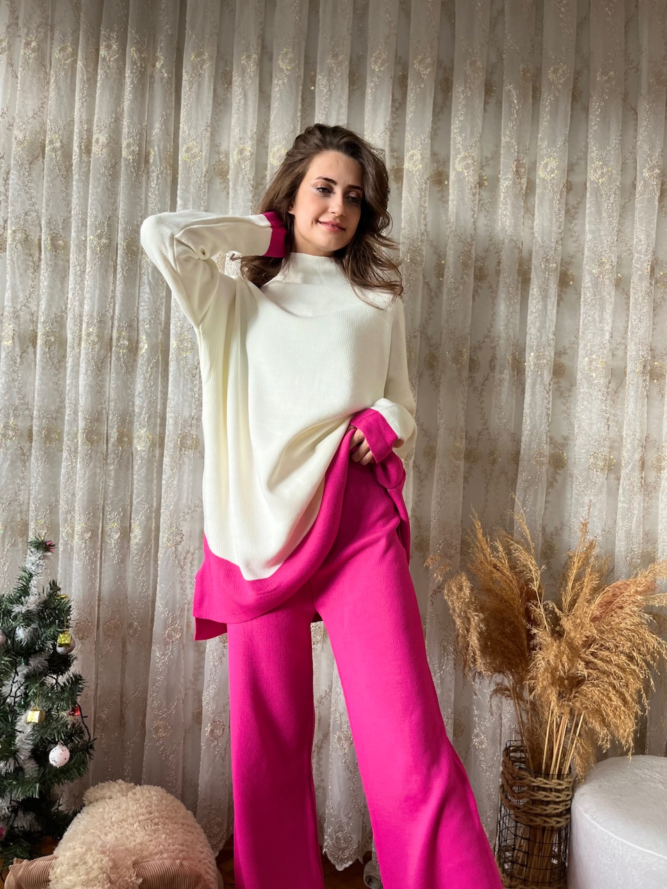 Triko Pembe & Ekru Takım