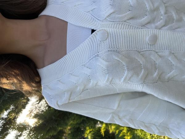Ekru Saç Örgüsü Model hırka