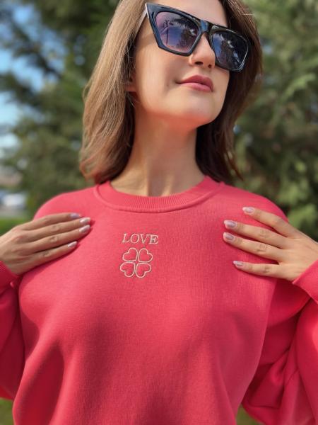 Bisiklet Yaka Nar Çicegi Sweatshirt
