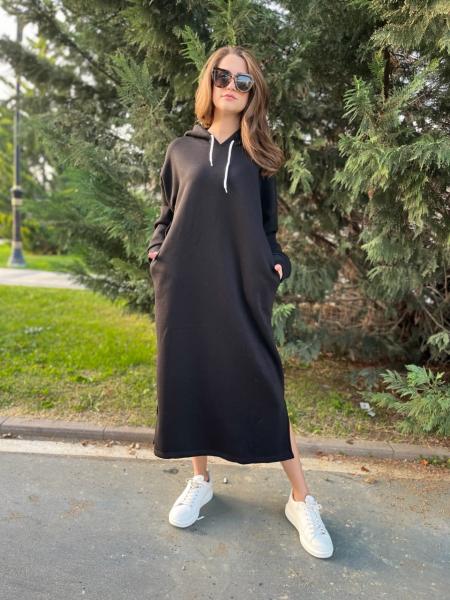 Sweat Kemerli Uzun Elbise