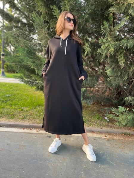 Sweat Kemerli Uzun Elbise