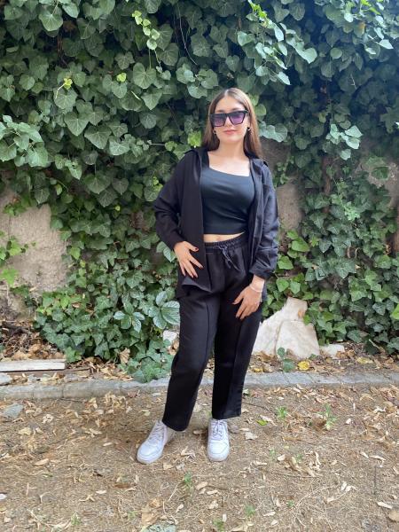 Oversize Gömlek Beli Lastikli Keten Pantolon Takım