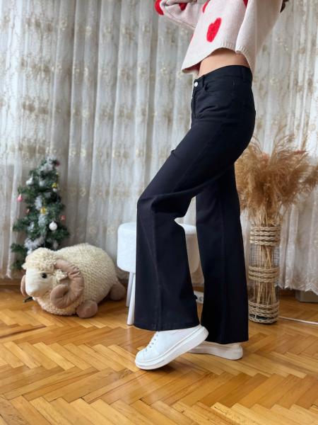 Siyah İspanyol Paça Pantolon
