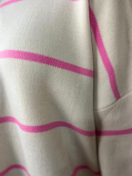 Pembe Çizgili Triko Kazak